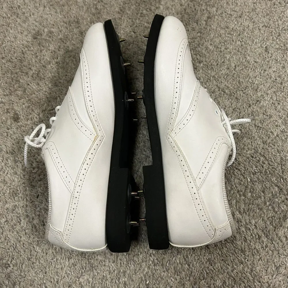 Footjoy Greenjoy Golf Shoes Women's 10 M White Metal‎ Spikes New W Defects